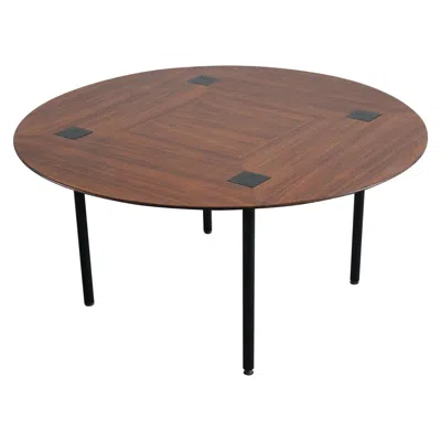 Pre-owned Ettore Sottsass T72 Round Table In Wood And Brass By Poltronova 1950s In Brown