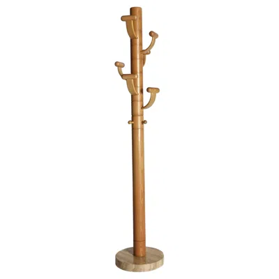 Pre-owned Ettore Sottsass Travertine & Ash Wood Coat Rack By , 1970s In Brown