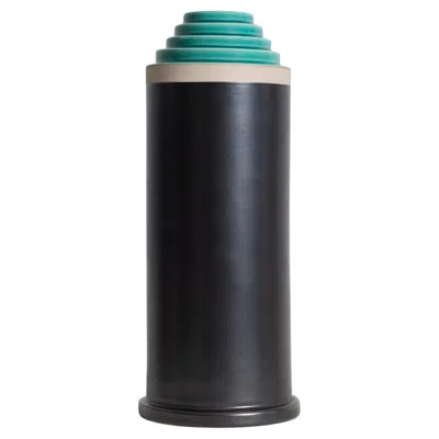 Pre-owned Ettore Sottsass Vase From Stepped Series In Enameled Ceramic By Bitossi In Black