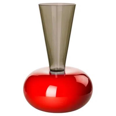 Pre-owned Ettore Sottsass Venini Puzzle 787.20 Talpa/corallo Murano Glass Vase  Damiani In Red
