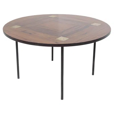 Pre-owned Ettore Sottsass Vintage Wood And Brass Living Room Table By , Published In Brown