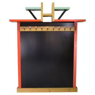 Pre-owned Ettore Sottsass Wall Coat Rac Polychrome Lacquered Solid Wood, Italian Memphis Postmodern 1988 In Brown