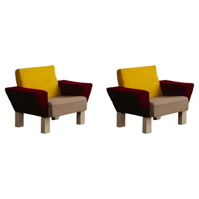 Pre-owned Ettore Sottsass “westside” Armchairs For Knoll International, 1982, Set Of 2 In Black