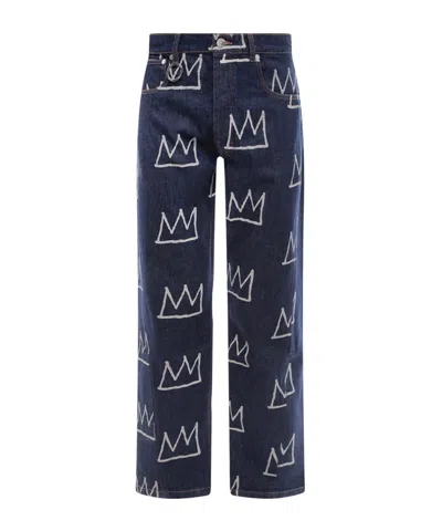 Etudes Studio All-over Crown-print Trousers In Black