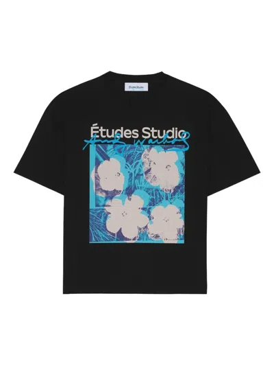 Etudes Studio Andy Warhol Flowers Graphic-print T-shirt In Black