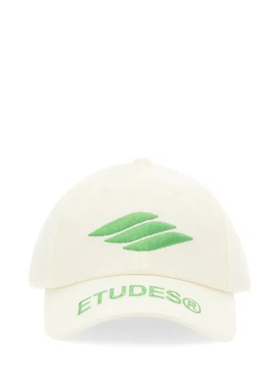 Etudes Studio Baseball Hat With Logo Embroidery In Bianco