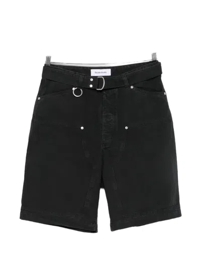 Etudes Studio Belted Carpenter Shorts In Black