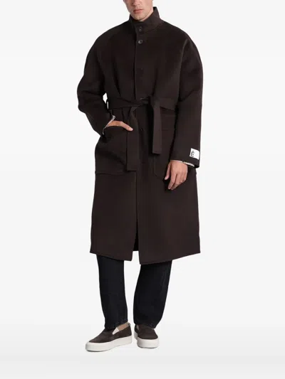 Etudes Studio Belted Single-breasted Coat In Brown