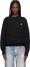 Etudes Studio Black Regular Round Neck Sweater In Black