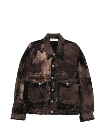 Etudes Studio Bleached Denim Jacket In Brown