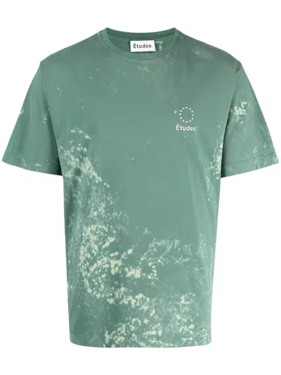 Etudes Studio Bleached-effect Organic Cotton T-shirt In Green