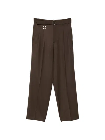 Etudes Studio Buckle Loose Suit Trousers In Brown