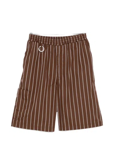 Etudes Studio Comfort Striped Shorts In Brown