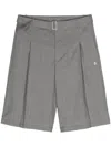 Etudes Studio Cooper Wool Pleated Shorts In Grey