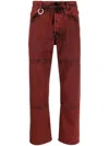 Etudes Studio Corner Cropped Straight-leg Jeans In Red
