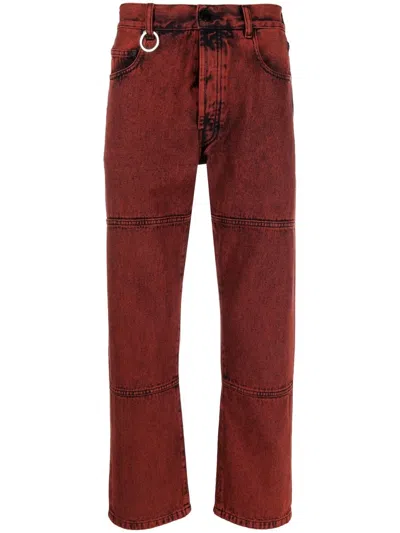 Etudes Studio Corner Cropped Straight-leg Jeans In Red