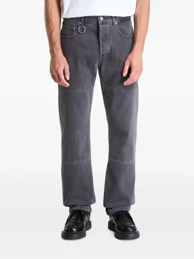 Etudes Studio Corner Panelled Metal-ring Jeans In Gray