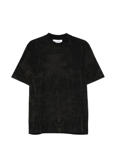 Etudes Studio Cracked Cotton T-shirt In Black