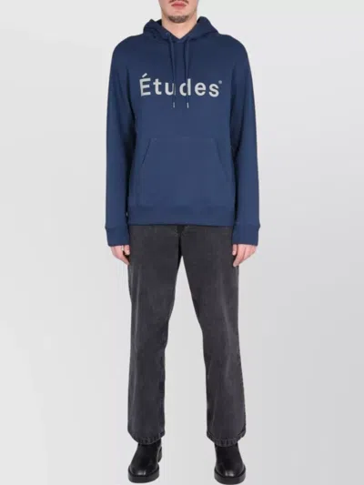 Etudes Studio Cross-neck Hoodie Kangaroo Pocket In Blue