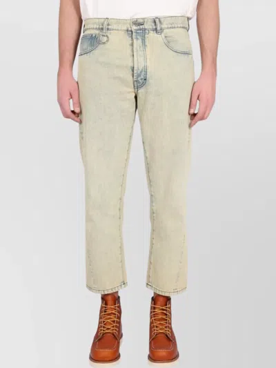 Etudes Studio Denim Cropped Jeans Five Pockets In Yellow