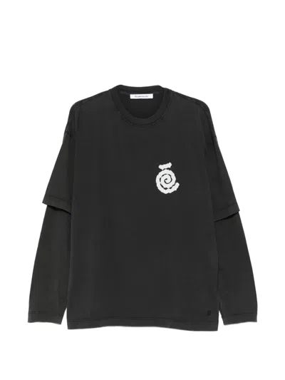 Etudes Studio Double-sleeve Spiral T-shirt In Black