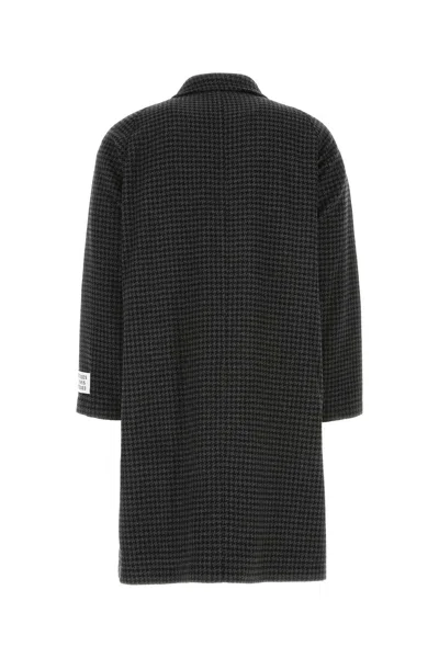 Etudes Studio Embroidered Wool Blend Coat In Blkgrey