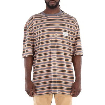 Etudes Studio Etudes Exit Striped Cotton T-shirt In Orange