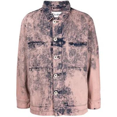 Etudes Studio Etudes Hopper Overdye Denim Pink Shirt Jacket