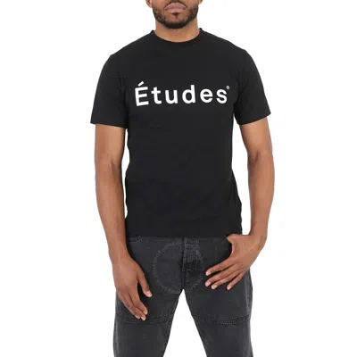 ETUDES STUDIO ETUDES MEN'S BLACK COTTON LOGO PRINT WONDER T-SHIRT