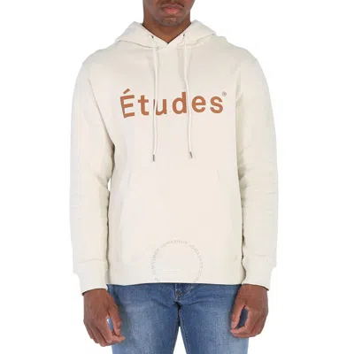 Etudes Studio Etudes Men's Chalk Logo-print Organic-cotton Hoodie In White