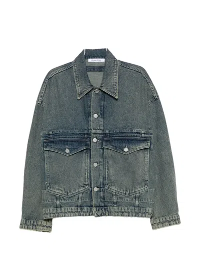 Etudes Studio Frayed-detail Denim Jacket In Blue