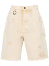 Etudes Studio Friche Distressed Denim Shorts In Neutrals