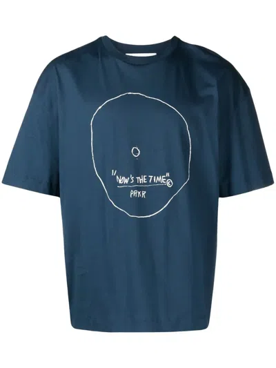 Etudes Studio Graphic-print Cotton T-shirt In Blue