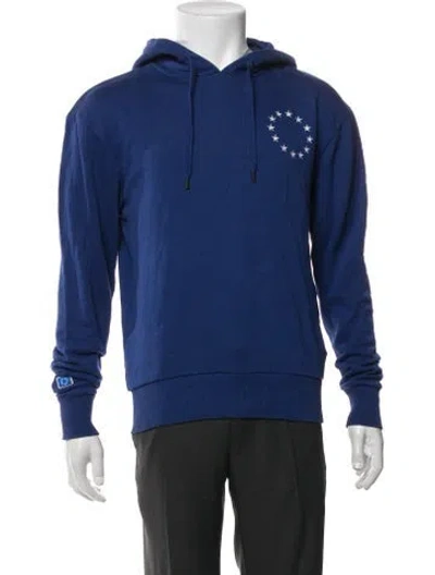 Pre-owned Etudes Studio Graphic Print Crew Neck Hoodie In Blue
