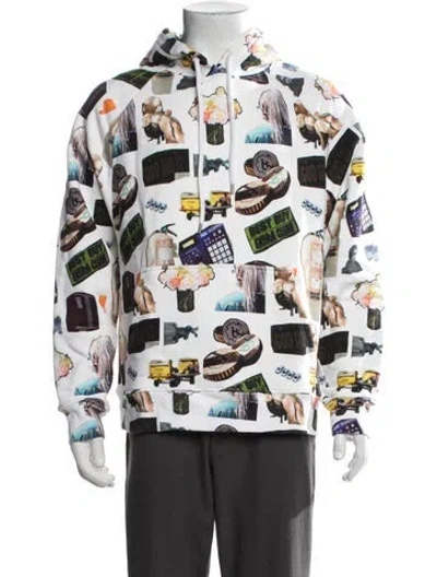 Pre-owned Etudes Studio Graphic Print Crew Neck Hoodie In White