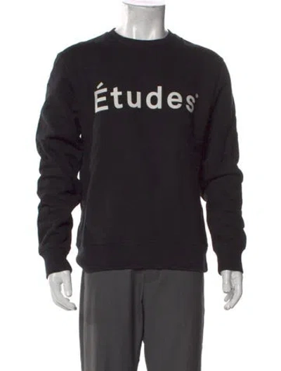 Pre-owned Etudes Studio Graphic Print Crew Neck Sweatshirt In Blue