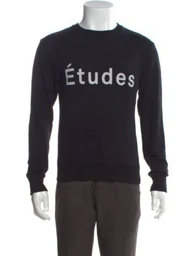 Pre-owned Etudes Studio Graphic Print Crew Neck Sweatshirt In Blue
