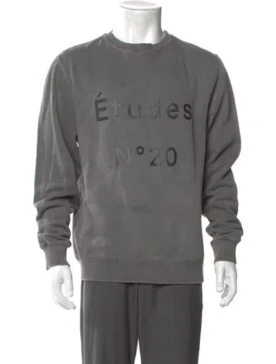 Pre-owned Etudes Studio Graphic Print Crew Neck Sweatshirt In Gray