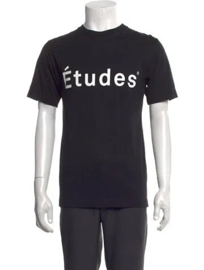 Pre-owned Etudes Studio Graphic Print Crew Neck T-shirt In Black