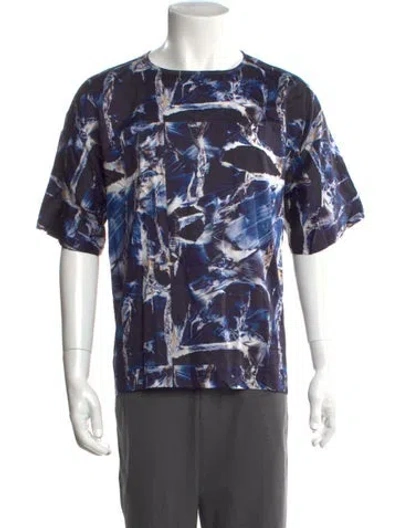 Pre-owned Etudes Studio Graphic Print Crew Neck T-shirt In Blue