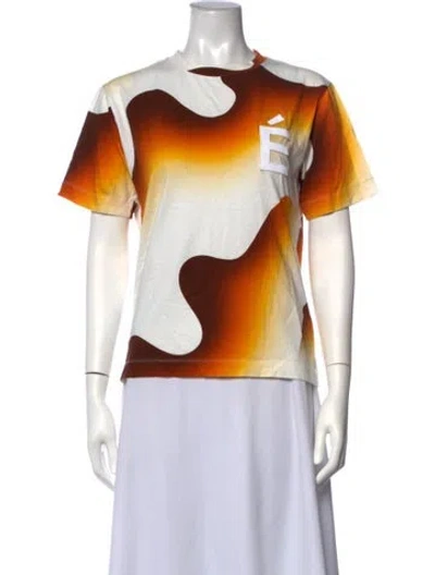 Pre-owned Etudes Studio Graphic Print Crew Neck T-shirt In Orange