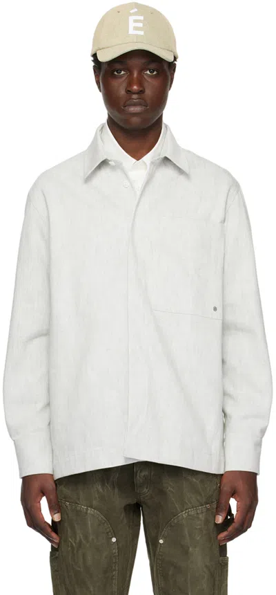 Etudes Studio Gray Picture Denim Shirt In White