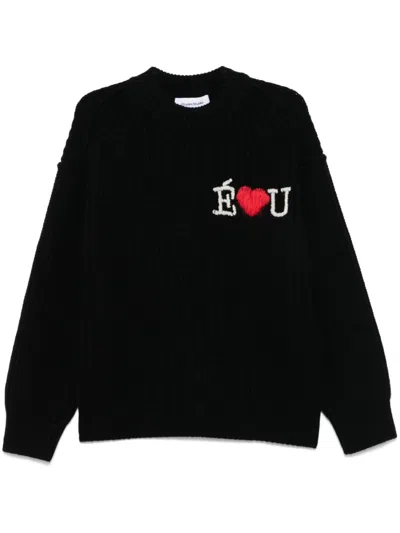Etudes Studio Heavy Round Neck Sweater In Black