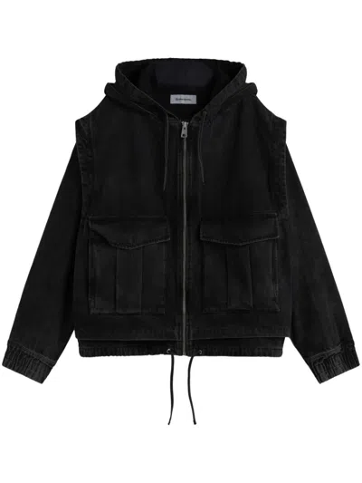 Etudes Studio Hooded Denim Jacket In Black