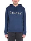 Etudes Studio Etudes Logo Printed Drawstring Hoodie In Blue