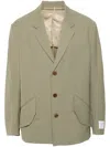 Etudes Studio Icarus Suiting Virgin Wool Blazer In Green