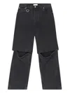 Etudes Studio Layered Knee-detailing Loose-fit Jeans In Black