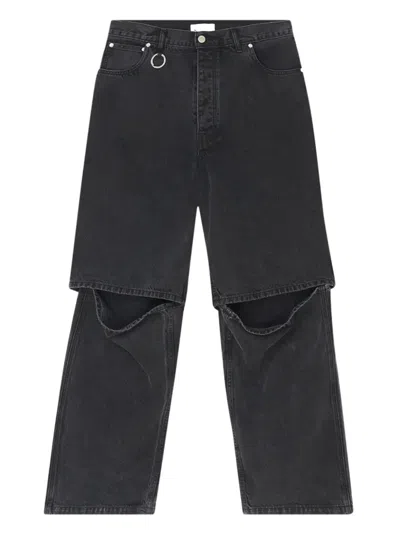 Etudes Studio Layered Knee-detailing Loose-fit Jeans In Black