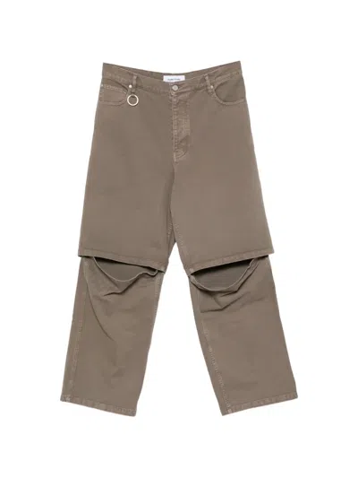 Etudes Studio Layered-detail Loose-fit Jeans In Neutrals