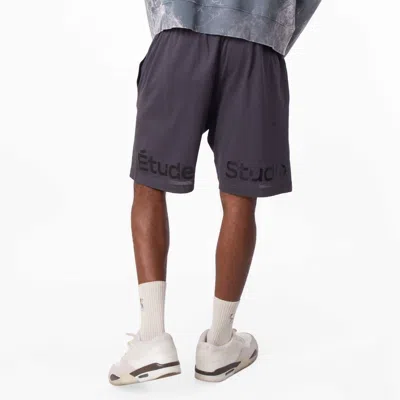 Etudes Studio Logo Embossed Mesh Shorts In Gray